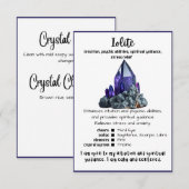 Lolite Crystal Betekenis Kaart (Voorkant / Achterkant)