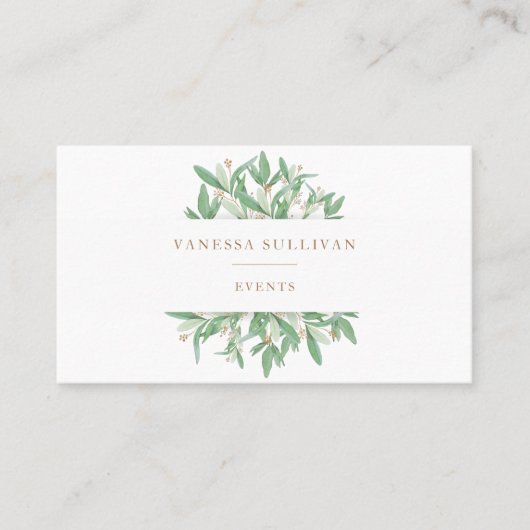 L'olive d'aquarelle laisse des cartes de visite de (Devant)