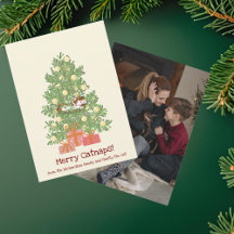 Lolletjes van een blije kat! Kat op Kerstboom