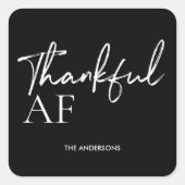 Lollig Dankbaar AF Thanksgiving Modern Vierkante Sticker (Voorkant)