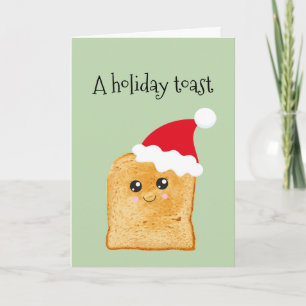 Lollige kerst toast kerstmis feestdagen kaart