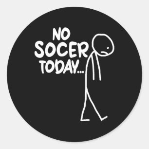 Lollige Voetbalfan Verdrietige Stok Geen Voetbal V Ronde Sticker
