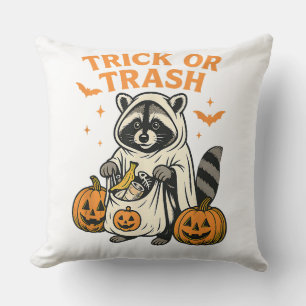 Lollige Wasbeer Truc of Rotzooi Halloween Kussen