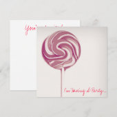 "LOLLIPOP" BIRTHDAY INVITATIE KAART (Voorkant / Achterkant)
