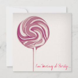 "LOLLIPOP" BIRTHDAY INVITATIE KAART