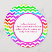 Lollipop Birthday Invitation 5.25 x 5.25 Circle Kaart (Voorkant / Achterkant)