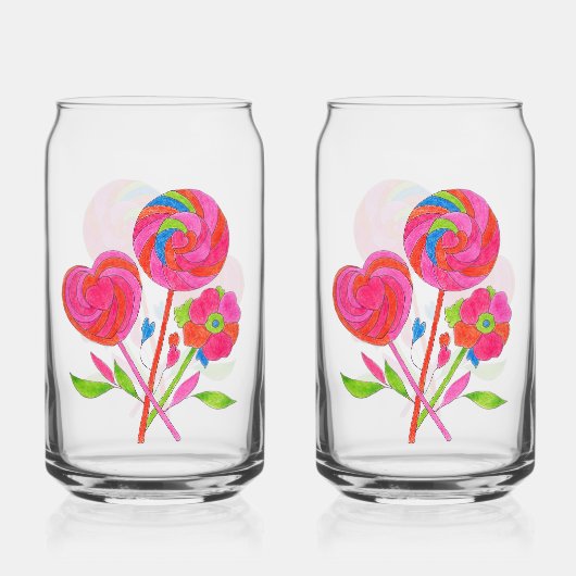 Lollipop Bouquet Glass Blikvorm Glas (Voorkant)