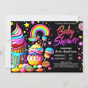 Lollipop Candyland Baby shower Kaart