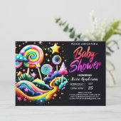 Lollipop Fantasy Baby shower Kaart (Staand voorkant)