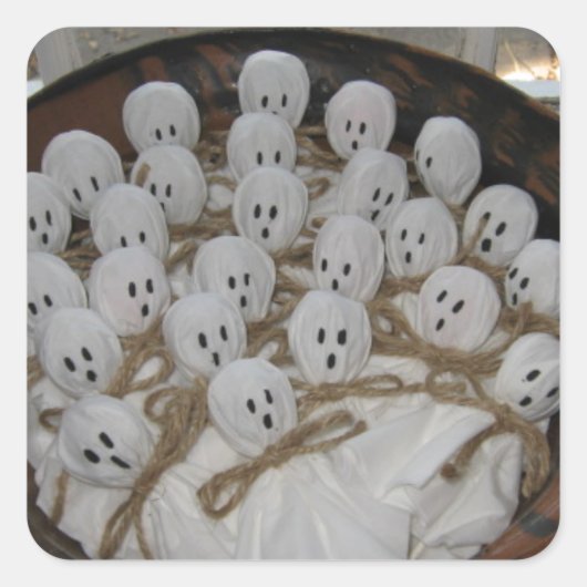 Lollipop Ghosts Vierkante Sticker (Voorkant)