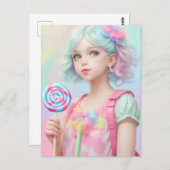 Lollipop Girl Briefkaart (Voorkant / Achterkant)