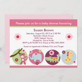 Lollipop Jungle Animaux Baby shower Invitation (Devant / Derrière)