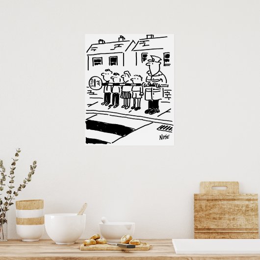 Lollipop Man gebruikt Lollipop om een barrière te  Poster (Keuken)