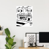 Lollipop Man gebruikt Lollipop om een barrière te  Poster (Thuiskantoor)