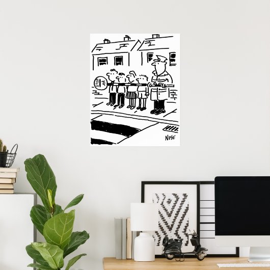 Lollipop Man gebruikt Lollipop om een barrière te  Poster (Thuiskantoor)