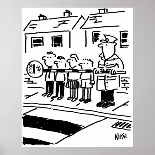 Lollipop Man gebruikt Lollipop om een barrière te  Poster (Voorkant)