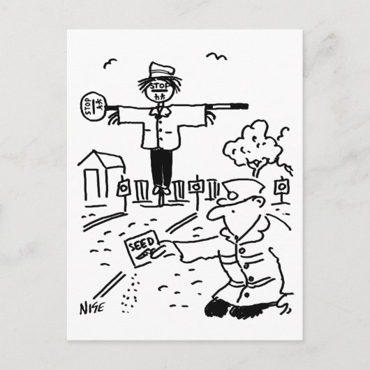 Lollipop Man is Gardening Briefkaart (Voorkant)