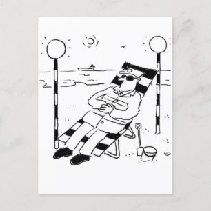 Lollipop Man is Zonnebaden. Surreal Briefkaart