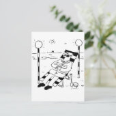 Lollipop Man is Zonnebaden. Surreal Briefkaart (Staand voorkant)