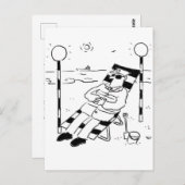 Lollipop Man is Zonnebaden. Surreal Briefkaart (Voorkant / Achterkant)
