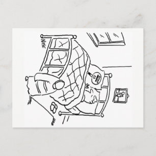 Lollipop man slaapt met zijn lolly briefkaart