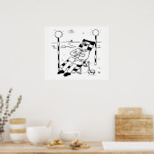 Lollipop Man Zonnebaden in een surrealistische ill Poster (Keuken)