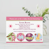 Lollipop Oerwoud Dieren Baby shower Kaart (Staand voorkant)