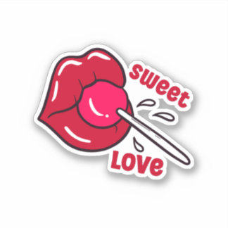 Lollipop Red Lips Sticker