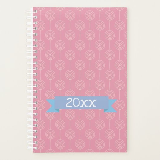 Lollipop roze met aangepaste jaar planner (Voorkant)