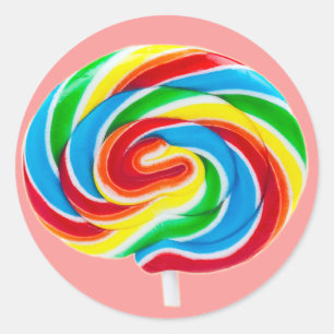 Lollipop-roze roze stickers (in 7 vormen)