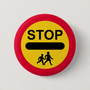 LOLLIPOP SIGN Button Badge STOP - KINDEREN