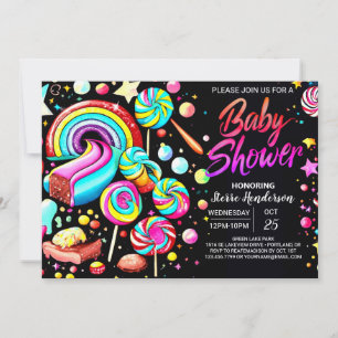 Lollipop Snoep Fantasy Baby shower Kaart