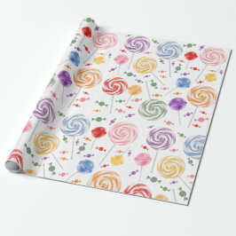 Lollipop Snoep Patroon kleurrijk omslagpapier Cadeaupapier