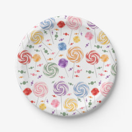 Lollipop Snoep Patroon kleurrijk Papieren Bordje