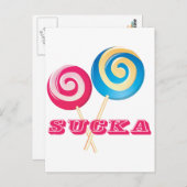 Lollipop Sucka Briefkaart (Voorkant / Achterkant)