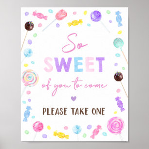 Lollipop Sweet Shop Birthday Treat Sign Poster