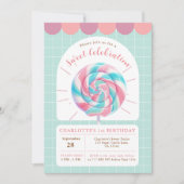Lollipop Sweet Shop Invitation Anniversaire (Devant)