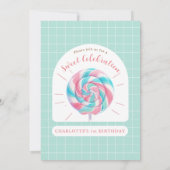 Lollipop Sweet Shop Invitation Anniversaire (Dos)