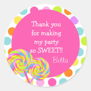 Lollipop Sweet Shoppe Favor Stickers