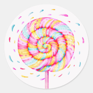 Lollipop Sweet Snoep Caramel Drops Illustratie Ronde Sticker