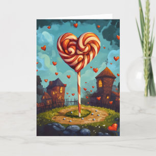 Lollipop Tree Funny Sweet Day Feestdagen Kaart