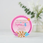 Lollipop-uitnodiging - CandyLand-uitnodiging Kaart (Staand voorkant)