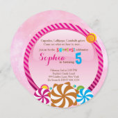 Lollipop-uitnodiging - CandyLand-uitnodiging Kaart (Voorkant / Achterkant)