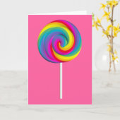 Lollipop-Wenskaart Kaart (Gele Bloem)