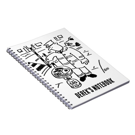 Lollipopman is zijn ontbijt aan het koken notitieboek (Rechterzijde)