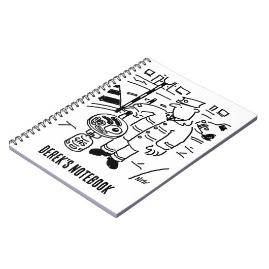 Lollipopman is zijn ontbijt aan het koken notitieboek (Linkerzijde)