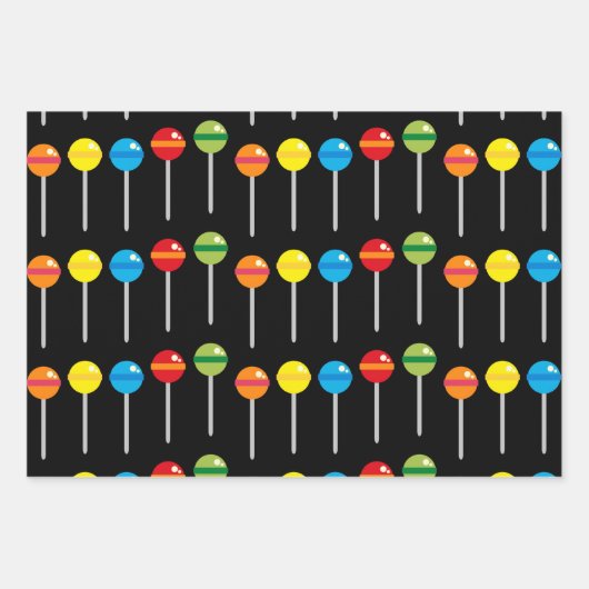 lollipoppatroon van schattig snoep inpakpapier vel (Voorkant 3)