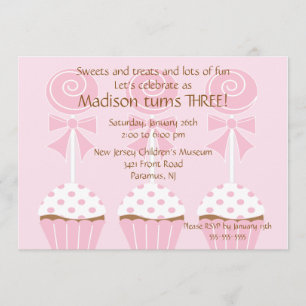 Lollipops & Cupcakes Birthday Invitation Kaart