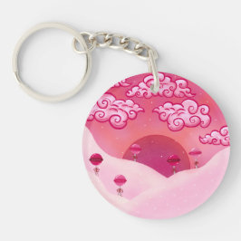 Lollipops en Clouds Illustratie Sleutelhanger