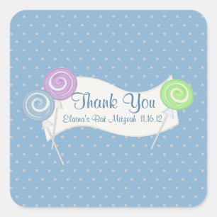 Lollipops en Polka Dots Vierkante Sticker